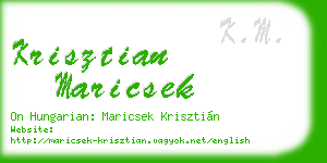 krisztian maricsek business card